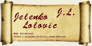 Jelenko Lolović vizit kartica